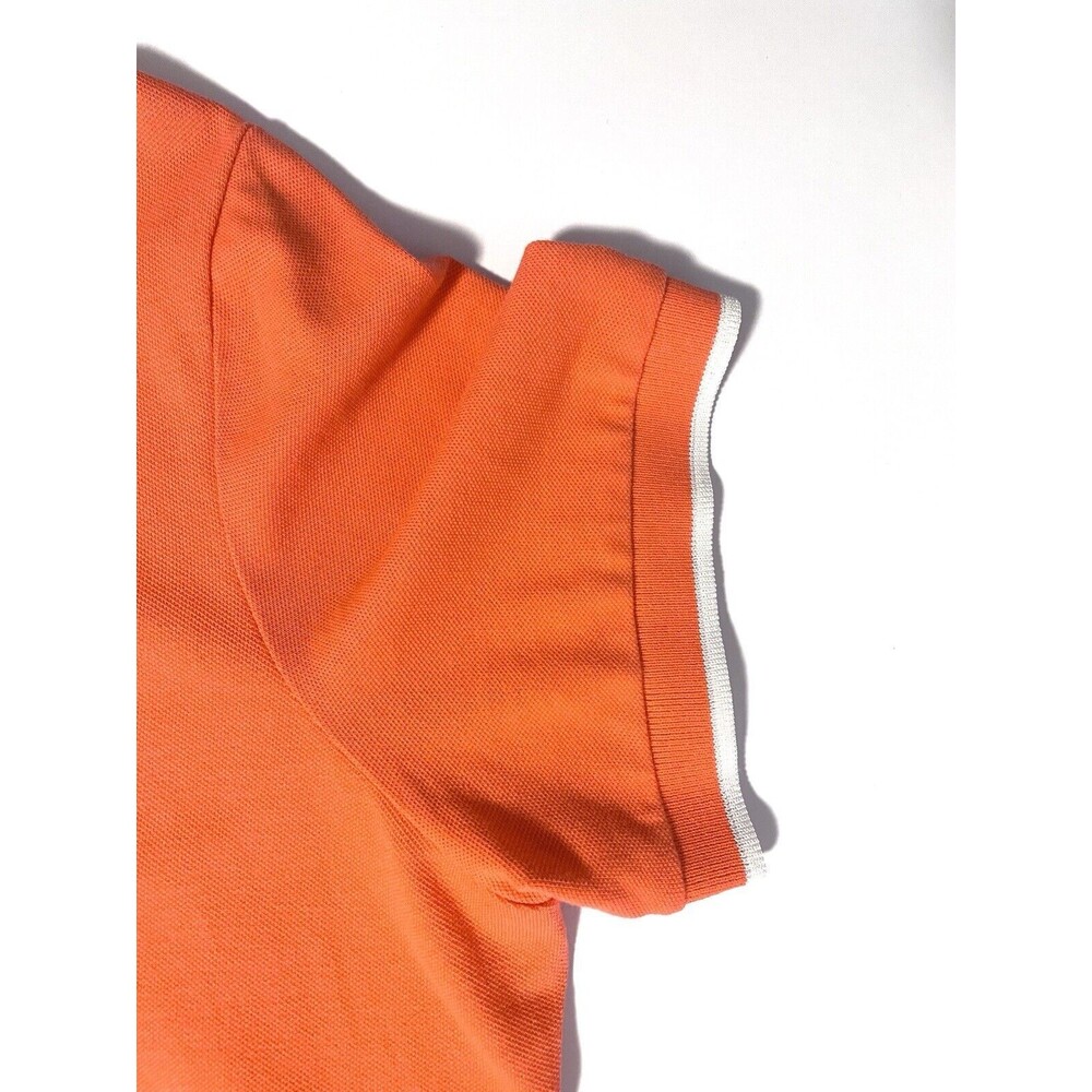 Madeleine Orange Short Sleeve Polo Shirt Dress White Tipped UK sz 16, US sz 12 - Picture 6 of 8